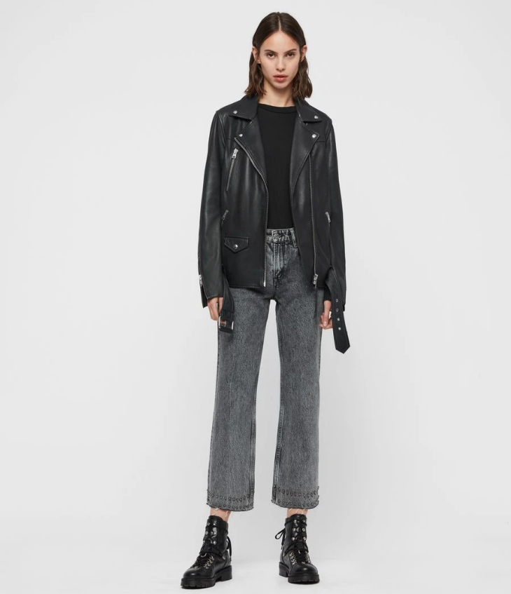 ELINE OVERSIZED LEATHER BIKER JACKET