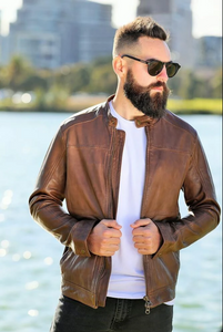 Bomber Brown Leather Jacket