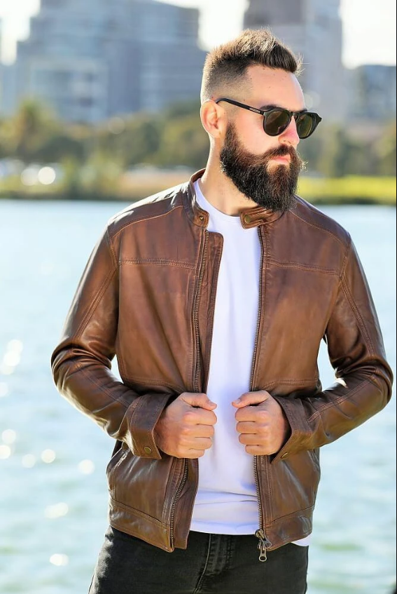 Bomber Brown Leather Jacket