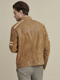 Carl Moto Jacket with Chest Stripe